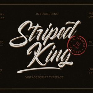 Striped King Vintage Script