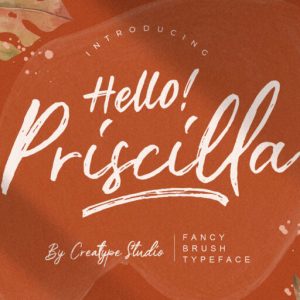 Priscilla Fancy Brush Typeface