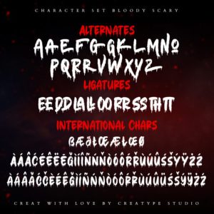 Bloody Scary Horror Typeface