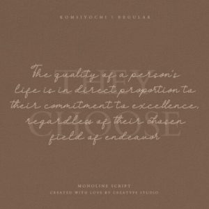 Komsiyochi Monoline Script