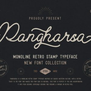 Pangharsa Monoline Retro Stamp