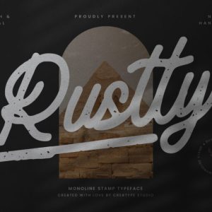 Rustty Monoline Stamp Typeface