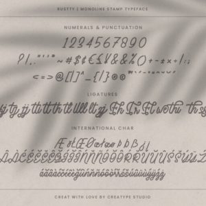 Rustty Monoline Stamp Typeface