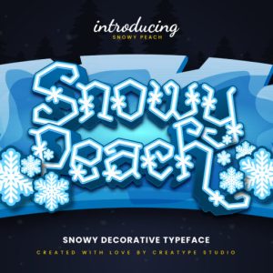 Snowy Peach Christmas Decorative