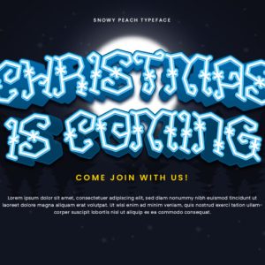 Snowy Peach Christmas Decorative