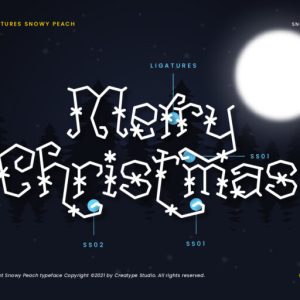 Snowy Peach Christmas Decorative